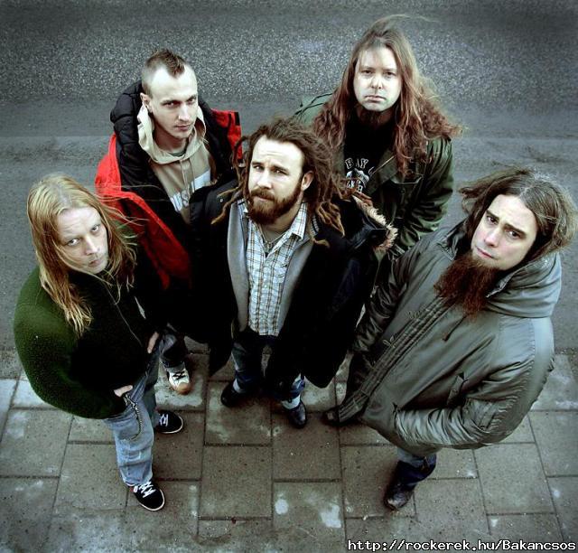 In flames