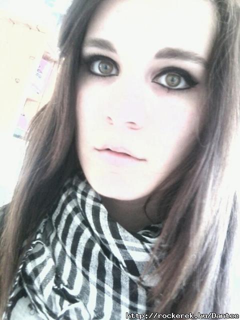 A little girl doesn`t smile.