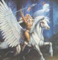 Valkyrie on pegasus horse